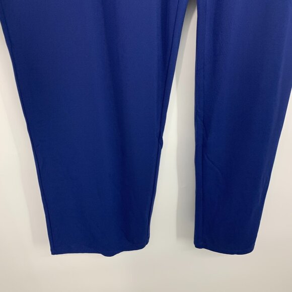 Susan Graver Pants Blue Liquid Knit Pull On Stretch Straight Leg - Picture 7 of 10